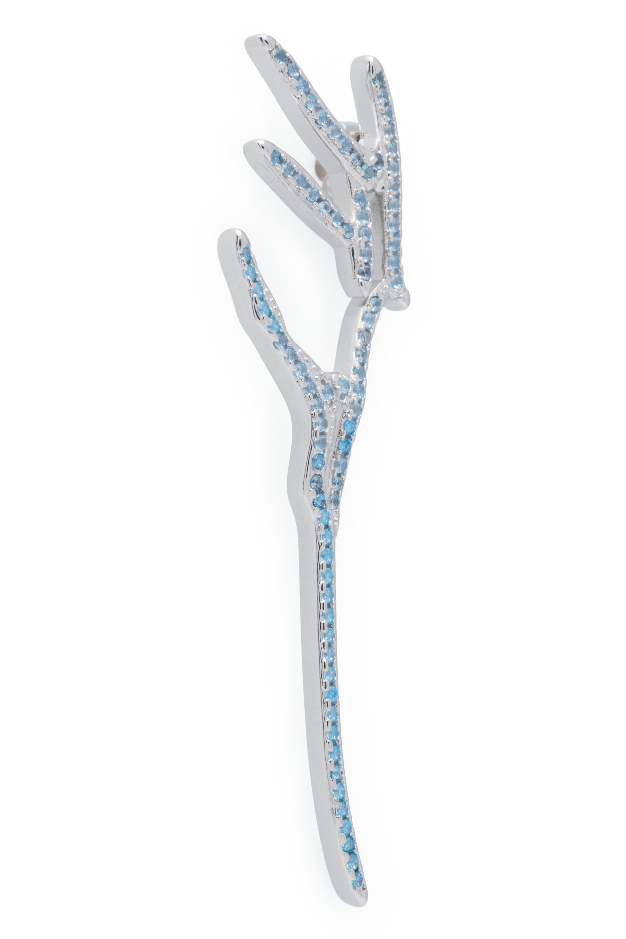 Delicate crystal pave stud earrings in an organic wing shape. Stud back.Sterling silver and Swarovski crystals