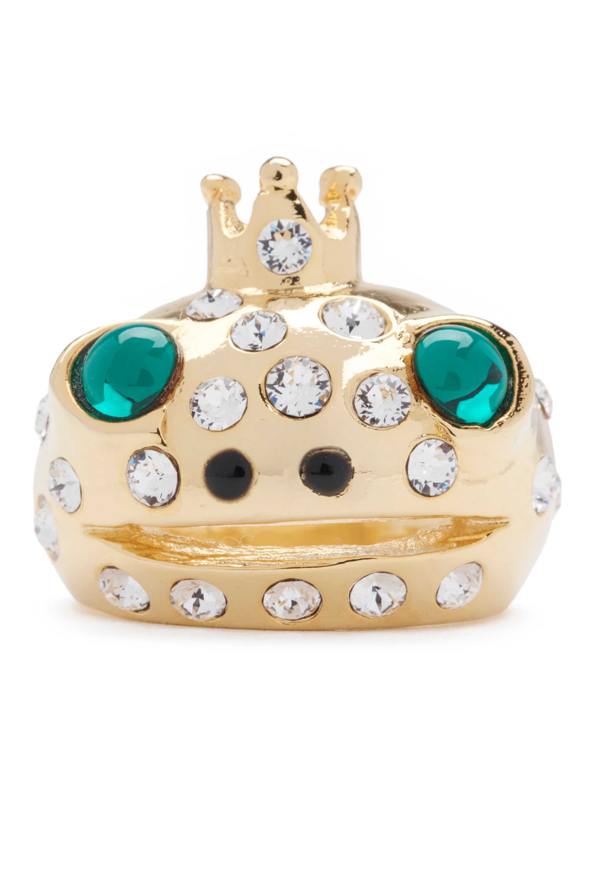 EMERALD GOLD FRECKLES FROG PRINCE RING