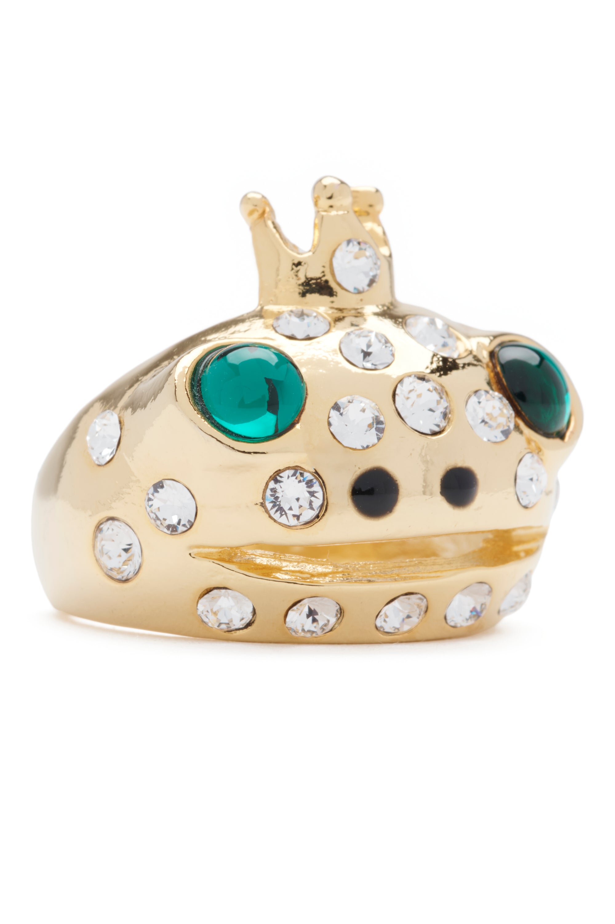 EMERALD GOLD FRECKLES FROG PRINCE RING