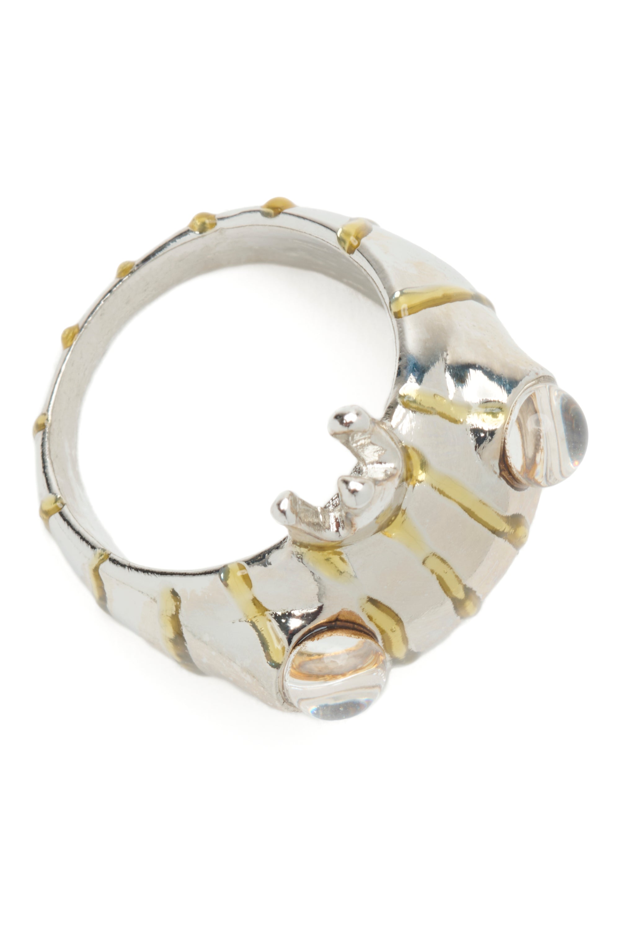 GOLD STRIPE FROG PRINCE RING