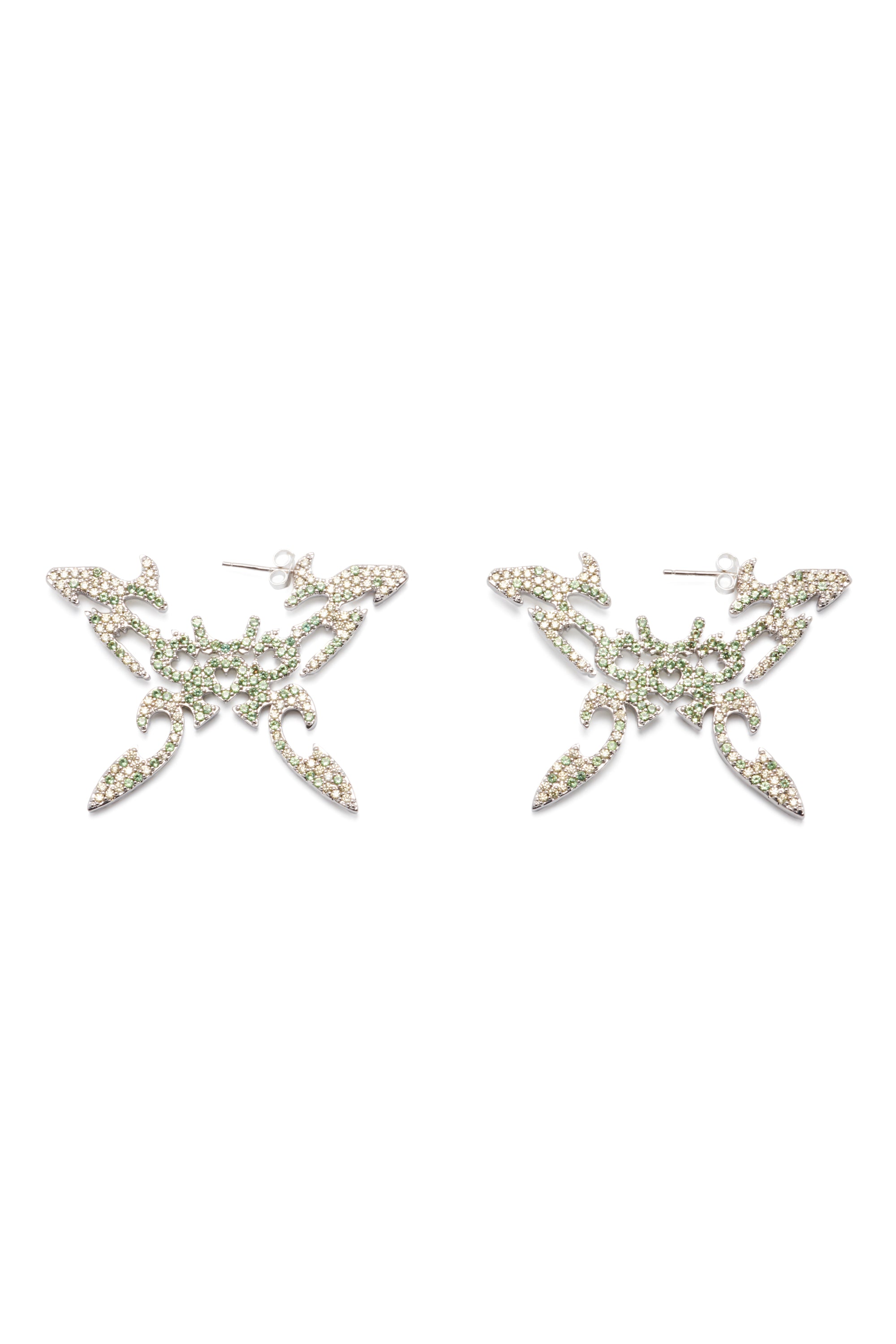 APPLE GREEN BUTTERFLY TATTOO EARRINGS