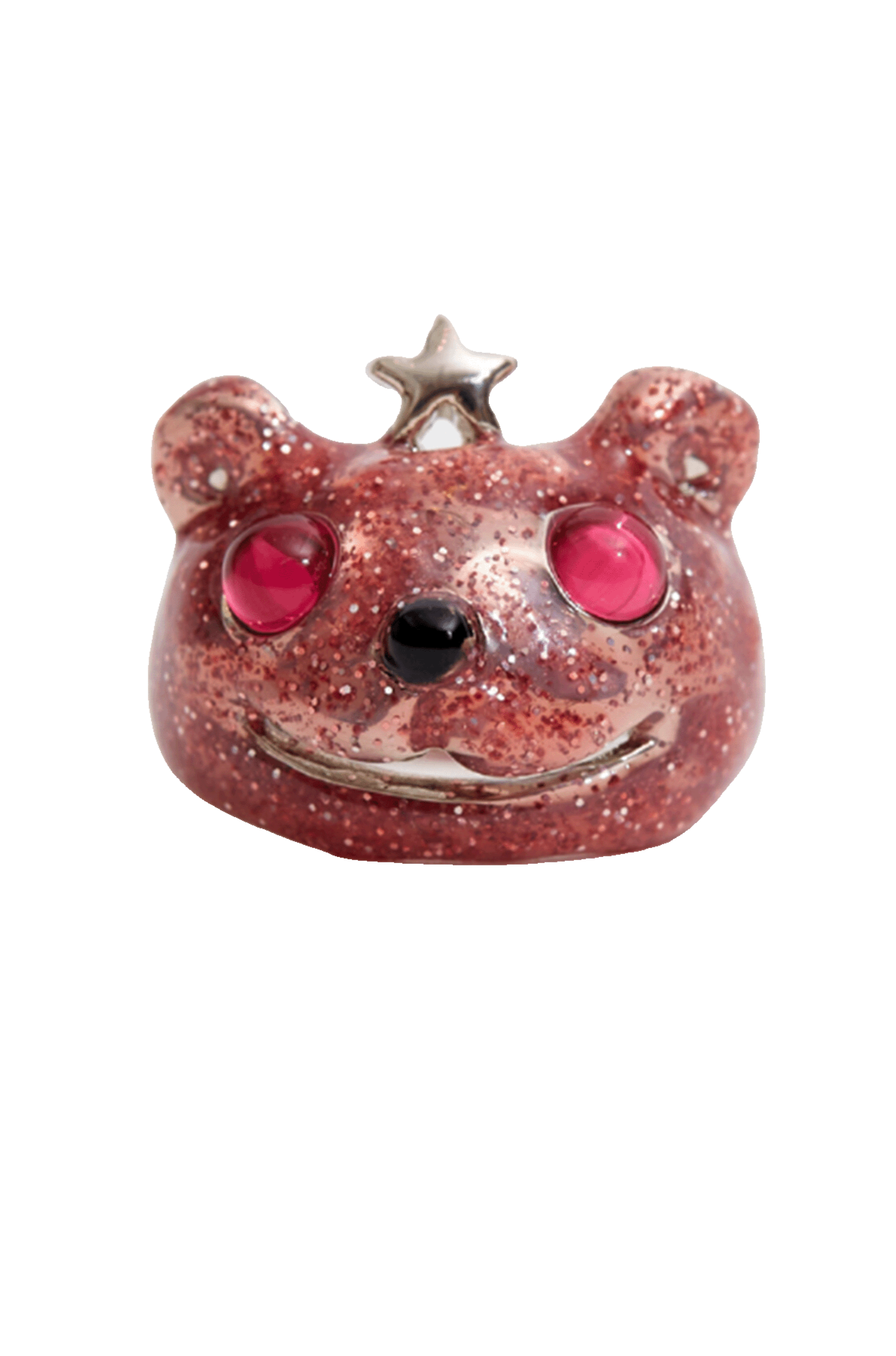 PINK GLITTER PRINCESS BEAR RING