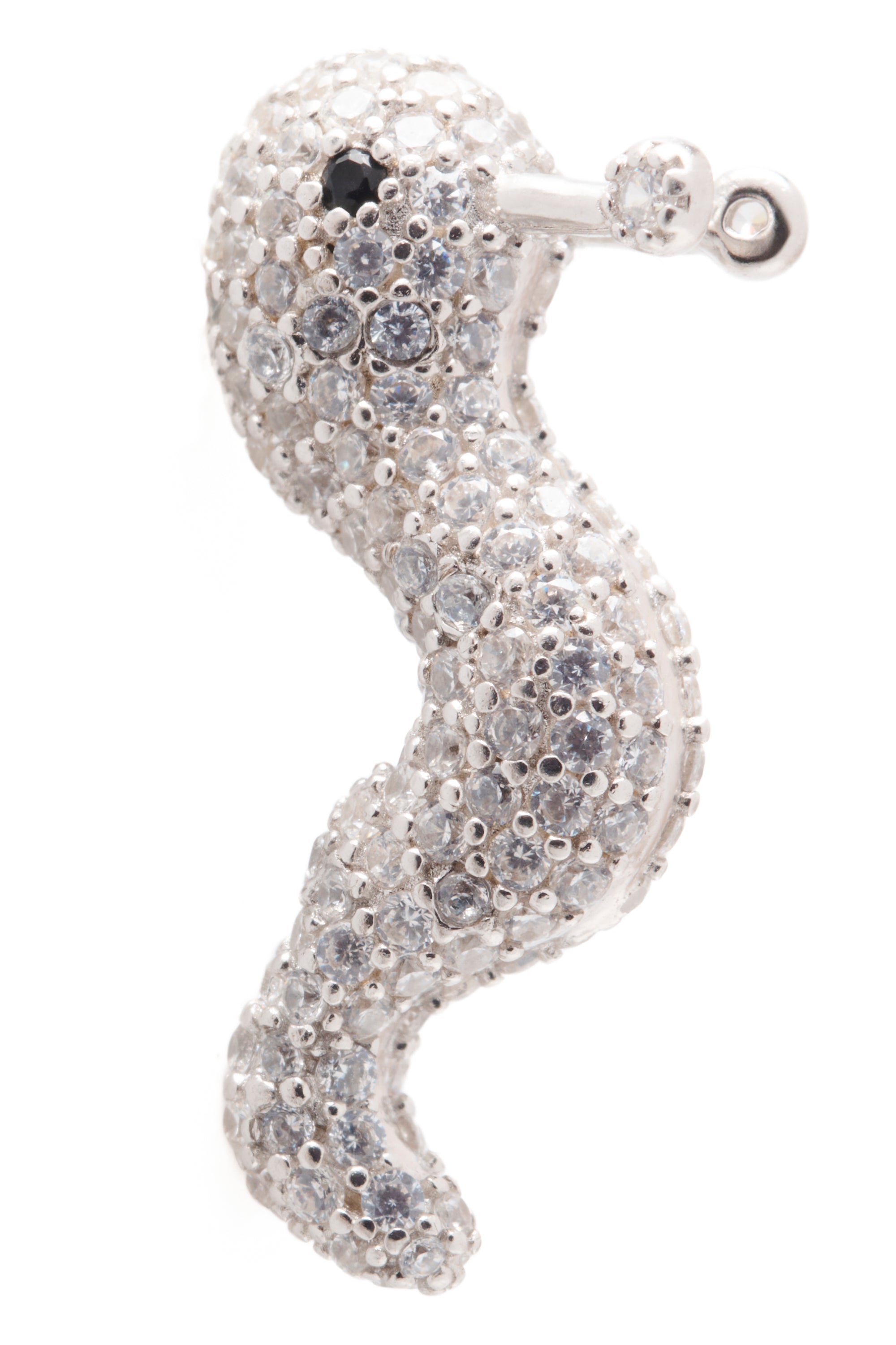 CRYSTAL CLEAR SLUG EARRINGS