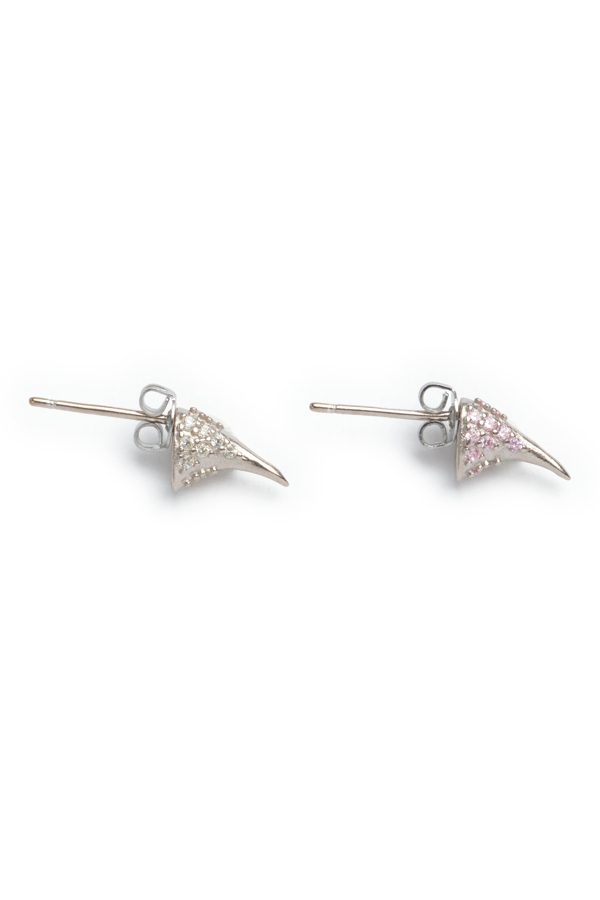 SOFT PINK CLEAR RHINESTONE HORN STUDS