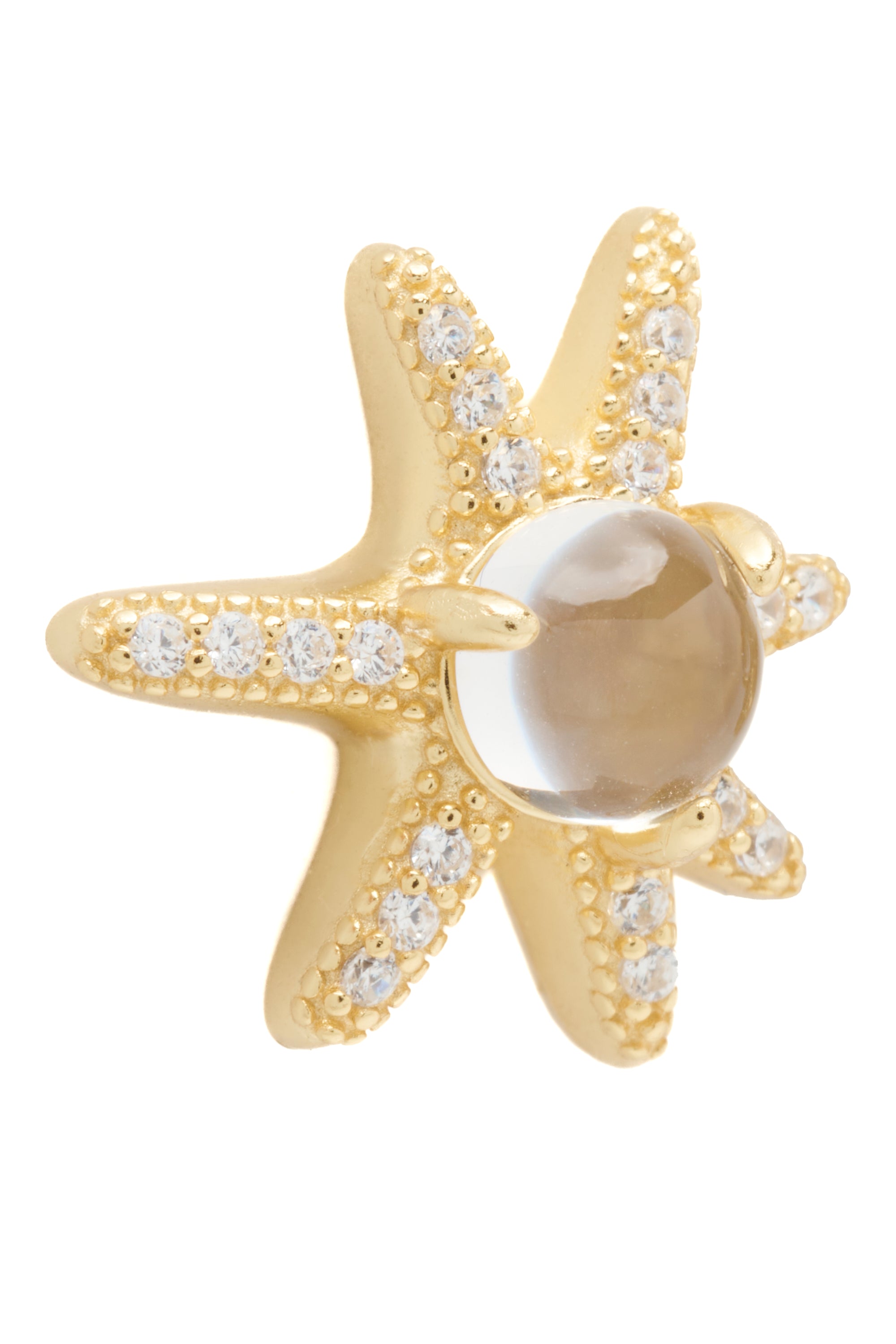 GOLD CLEAR ASTER EARRINGS