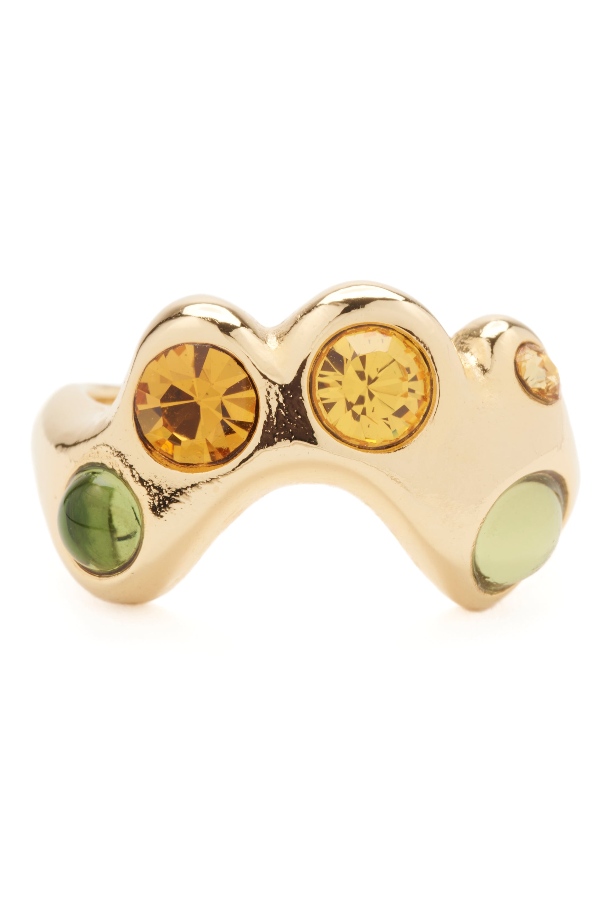 GOLD OLIVE TOPAZ ESME RING