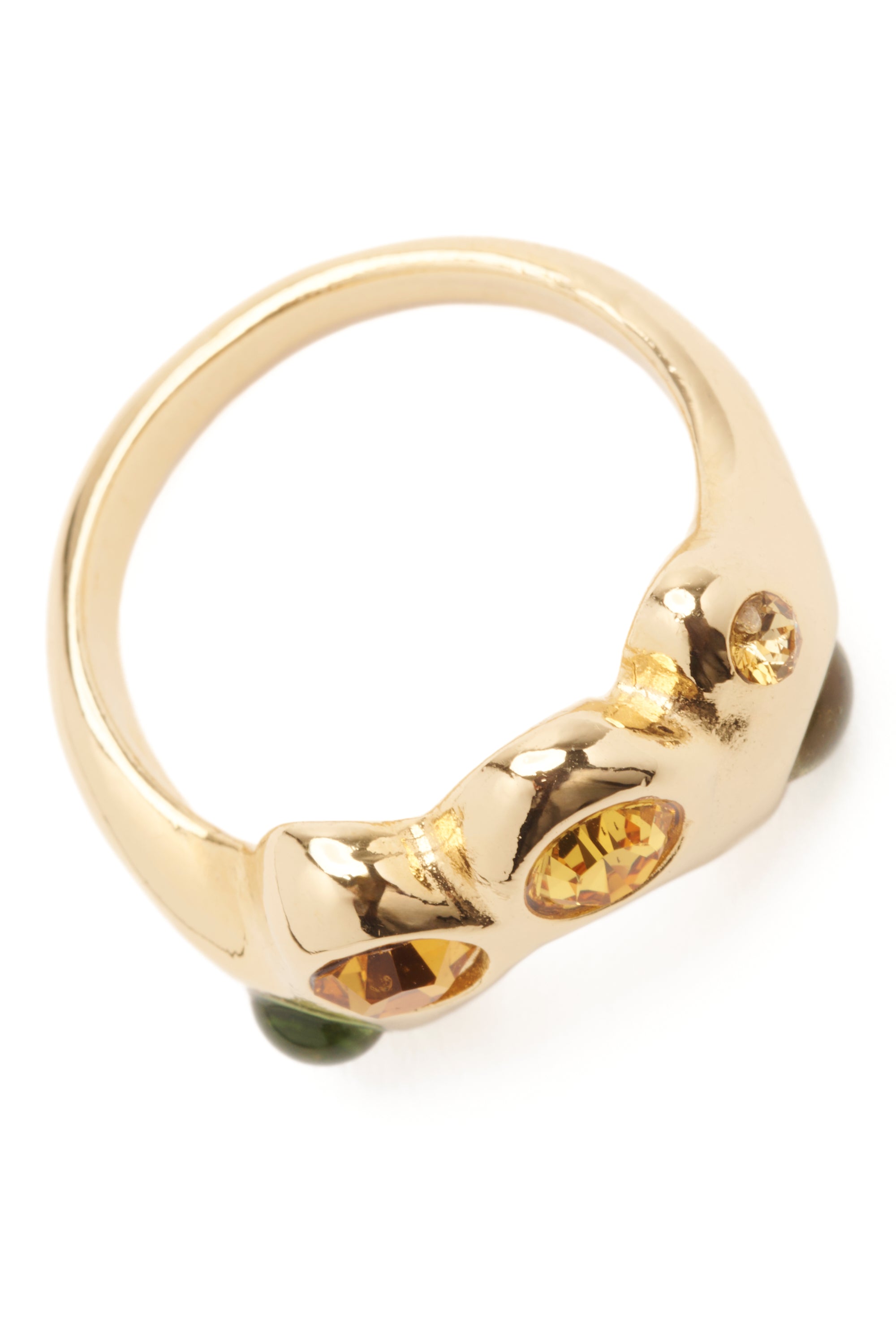GOLD OLIVE TOPAZ ESME RING