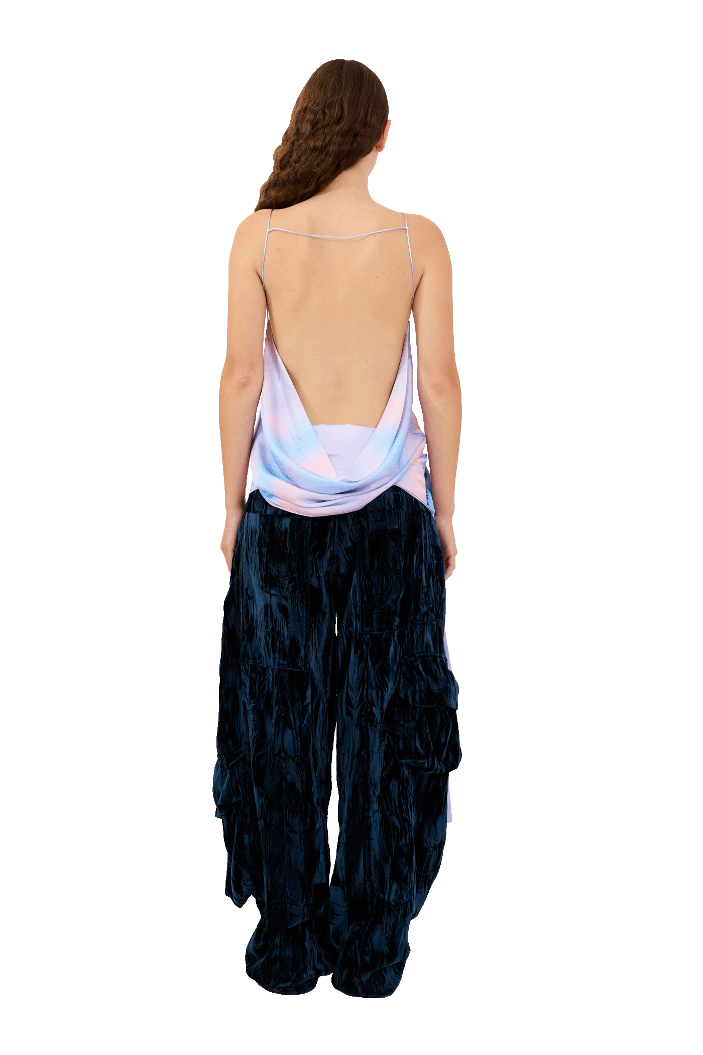 PERIWINKLE PLAID MEOW TOP