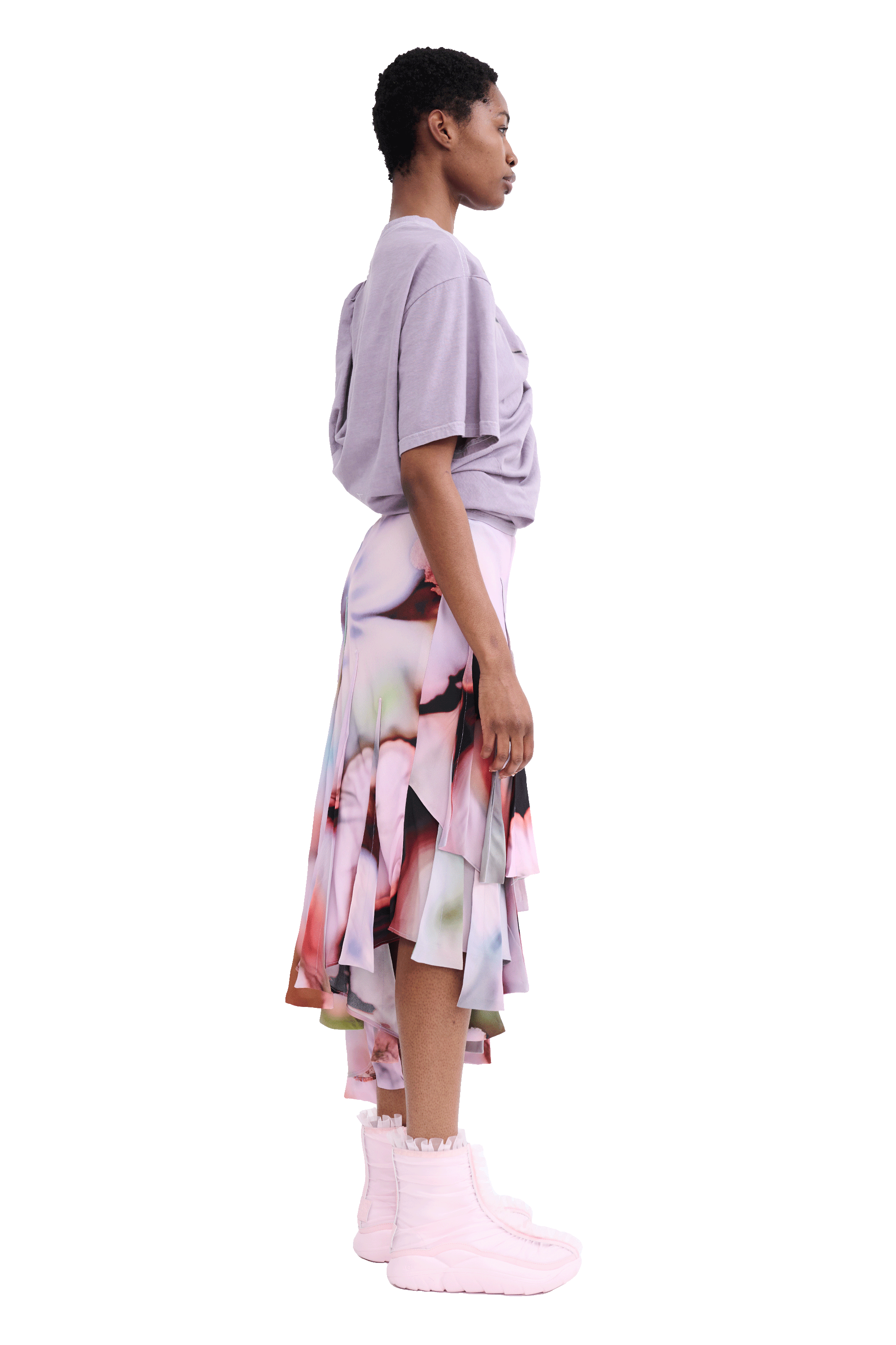 MAUVE EVA DRAPED TEE