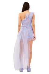 PERIWINKLE PLAID JAZZELLE GOWN
