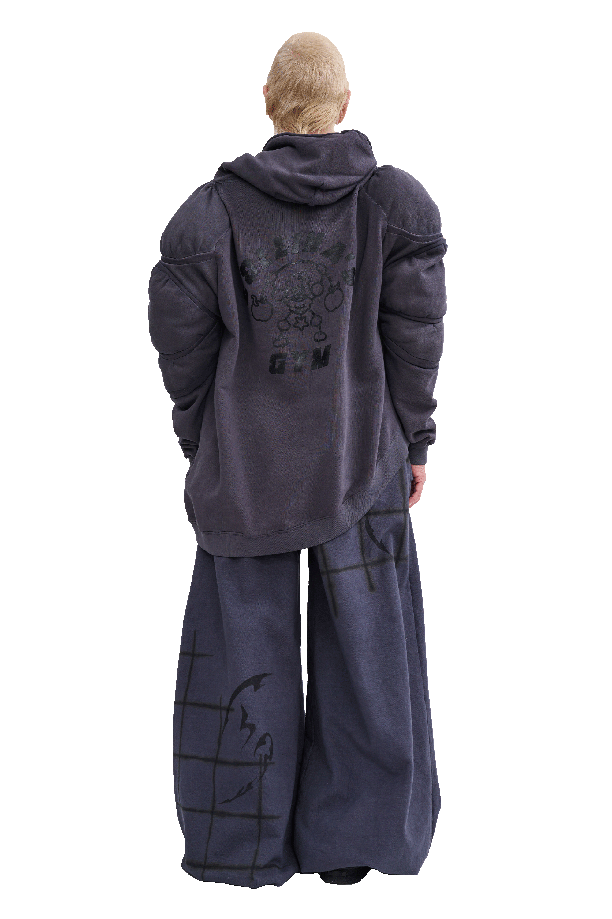 CHARCOAL CS GYM MUSCLE WAVE HOODIE
