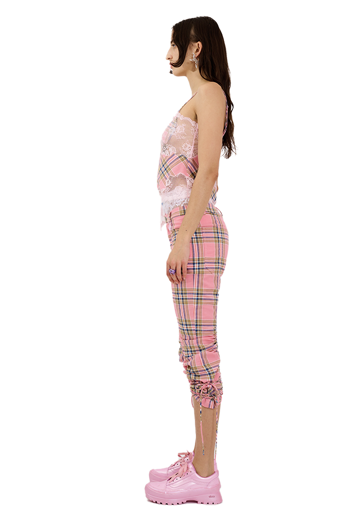 PINK PLAID MALDIVES PANT