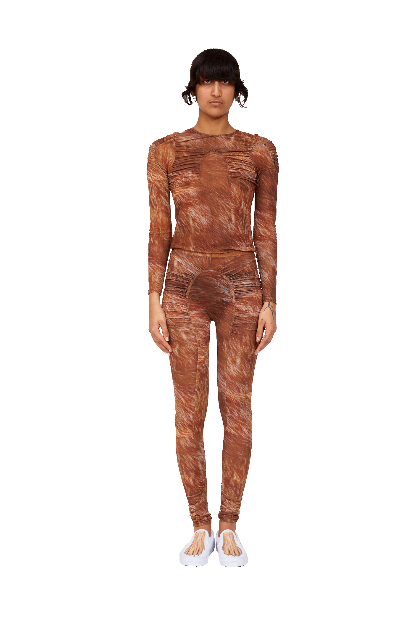 BROWN FUR PURR LEGGING