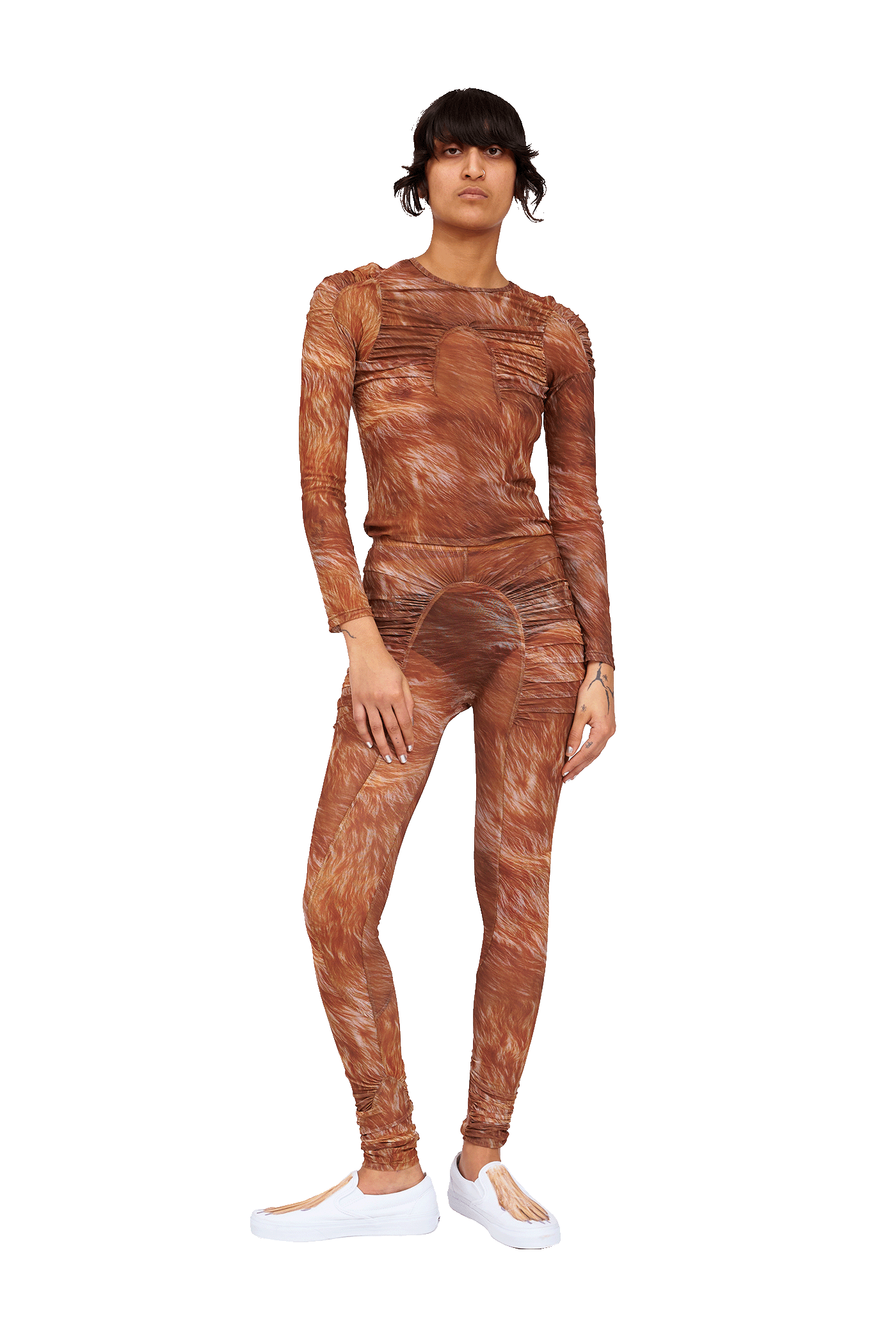 BROWN FUR PURR LEGGING