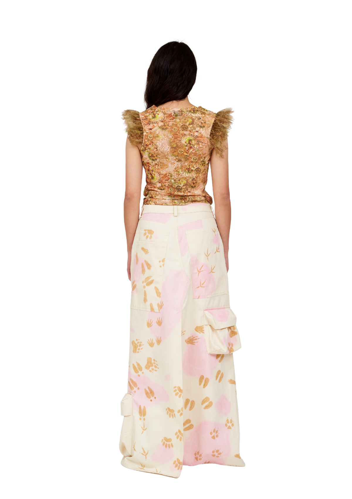 BEIGE PAWS STOMP SKIRT