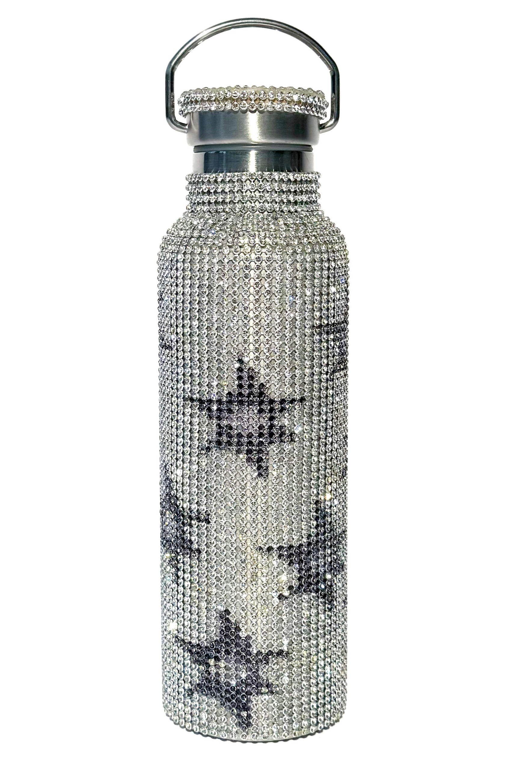 CHARCOAL STARBURST RHINESTONE WATER BOTTLE
