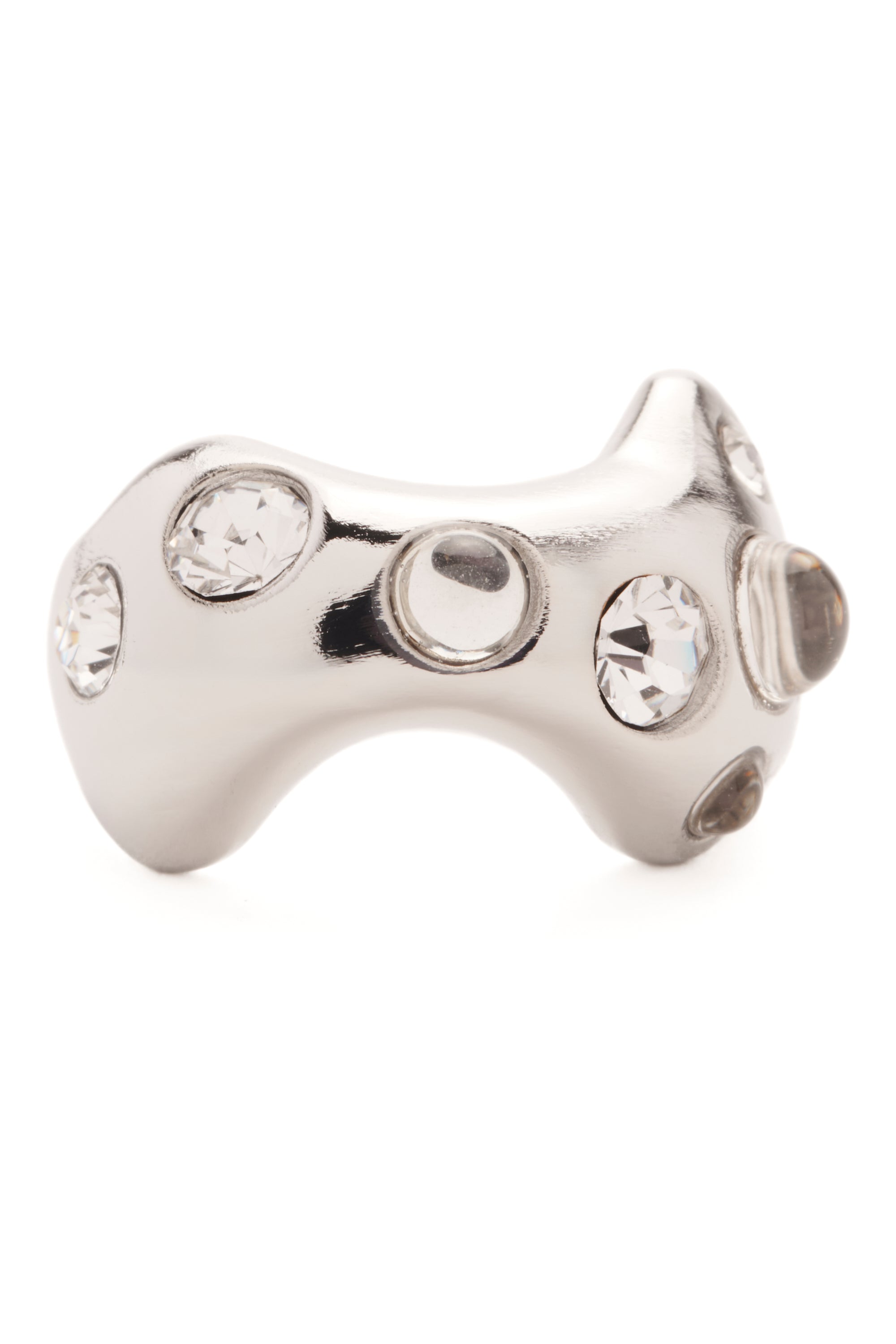 SILVER CLEAR BAT RING