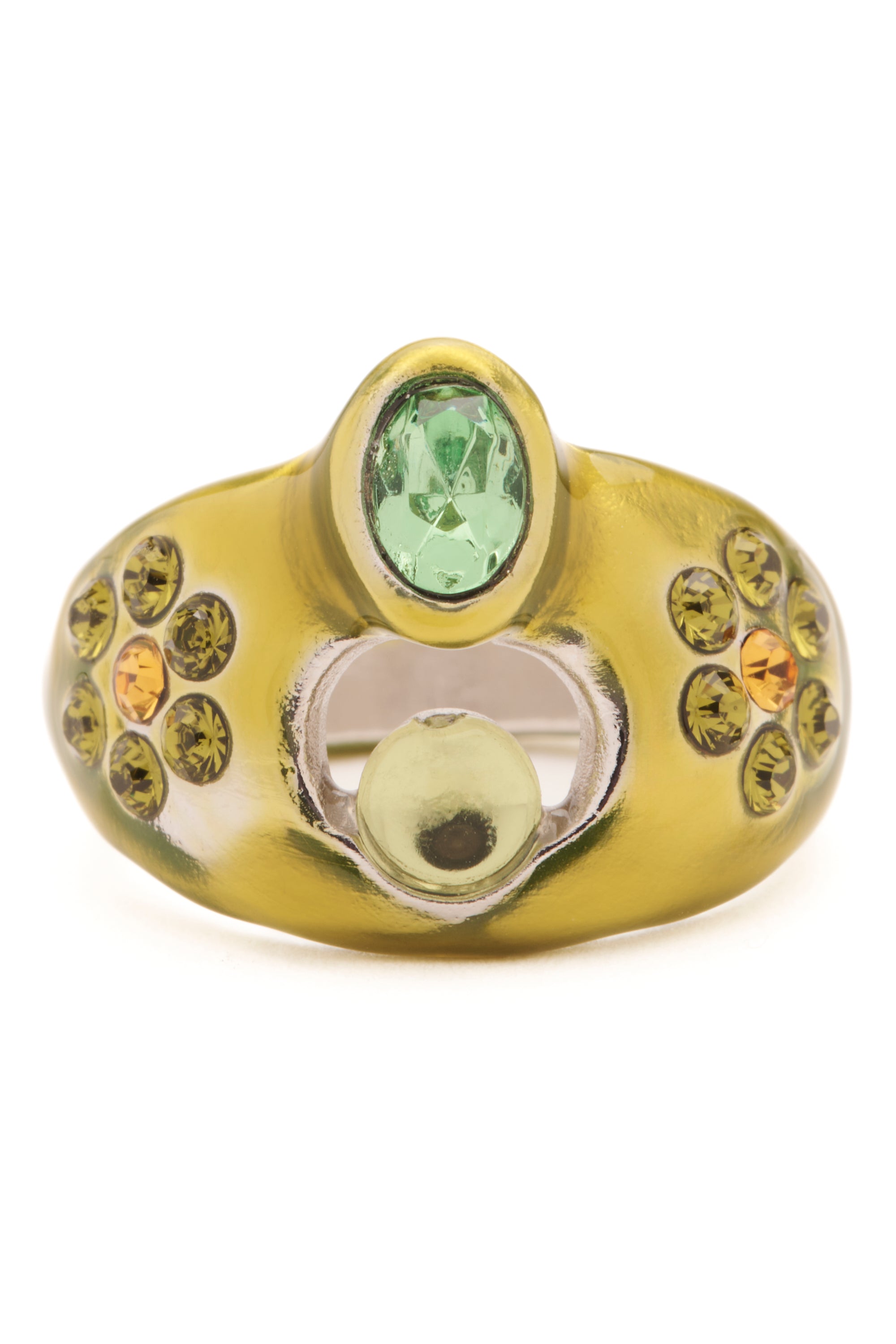 OLIVE COSMIC DAISY RING