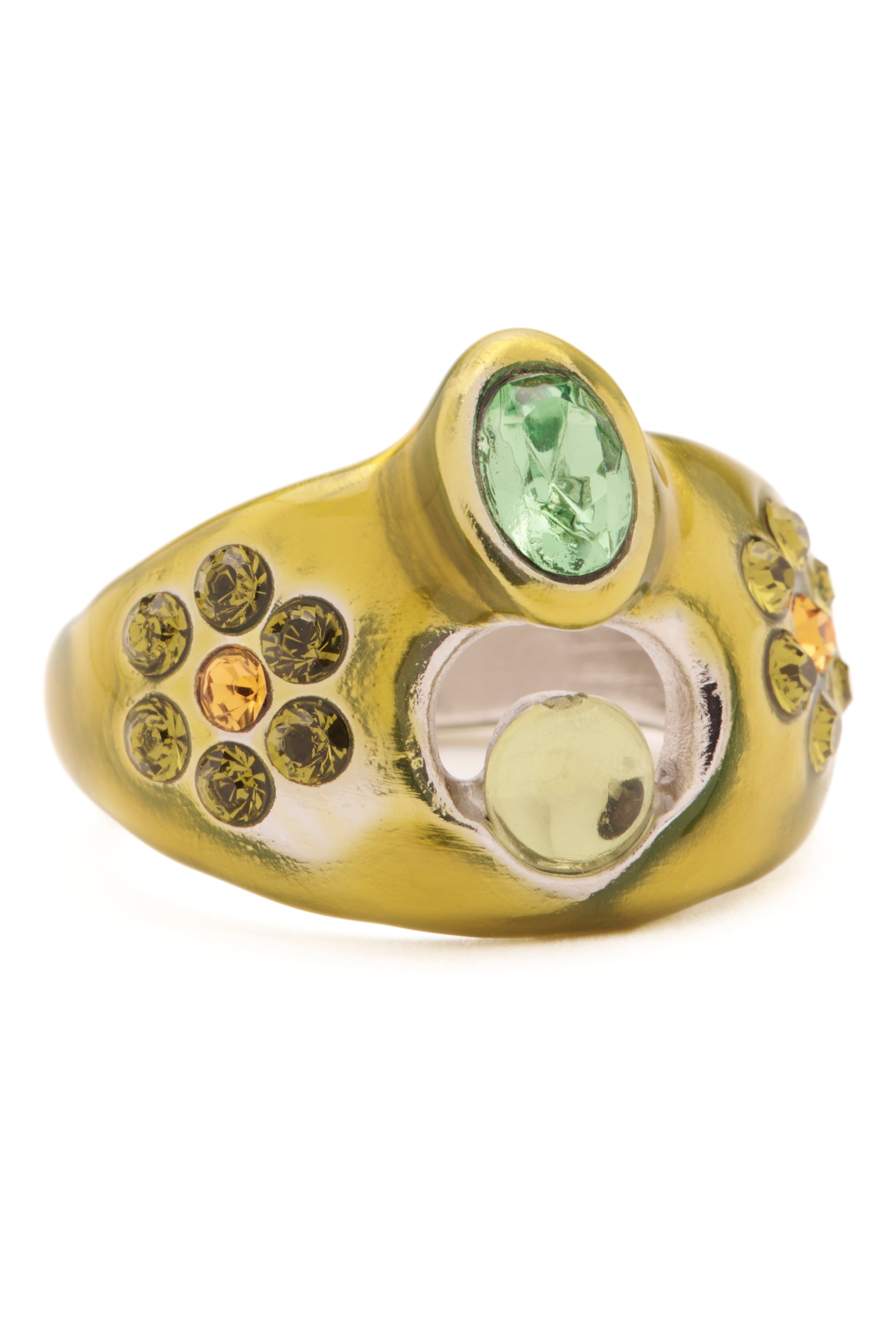 OLIVE COSMIC DAISY RING
