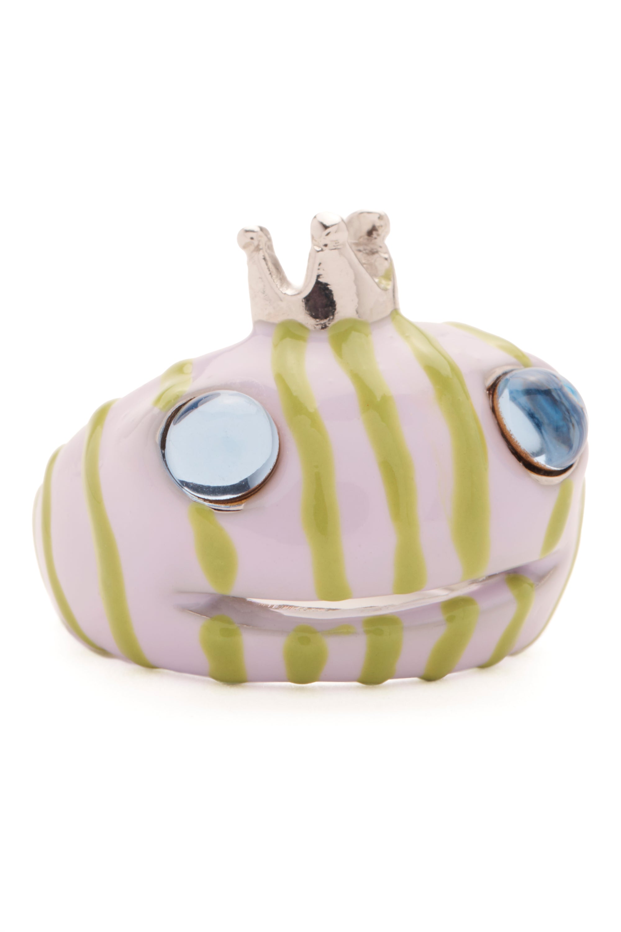 LILAC GREEN STRIPE FROG PRINCE RING