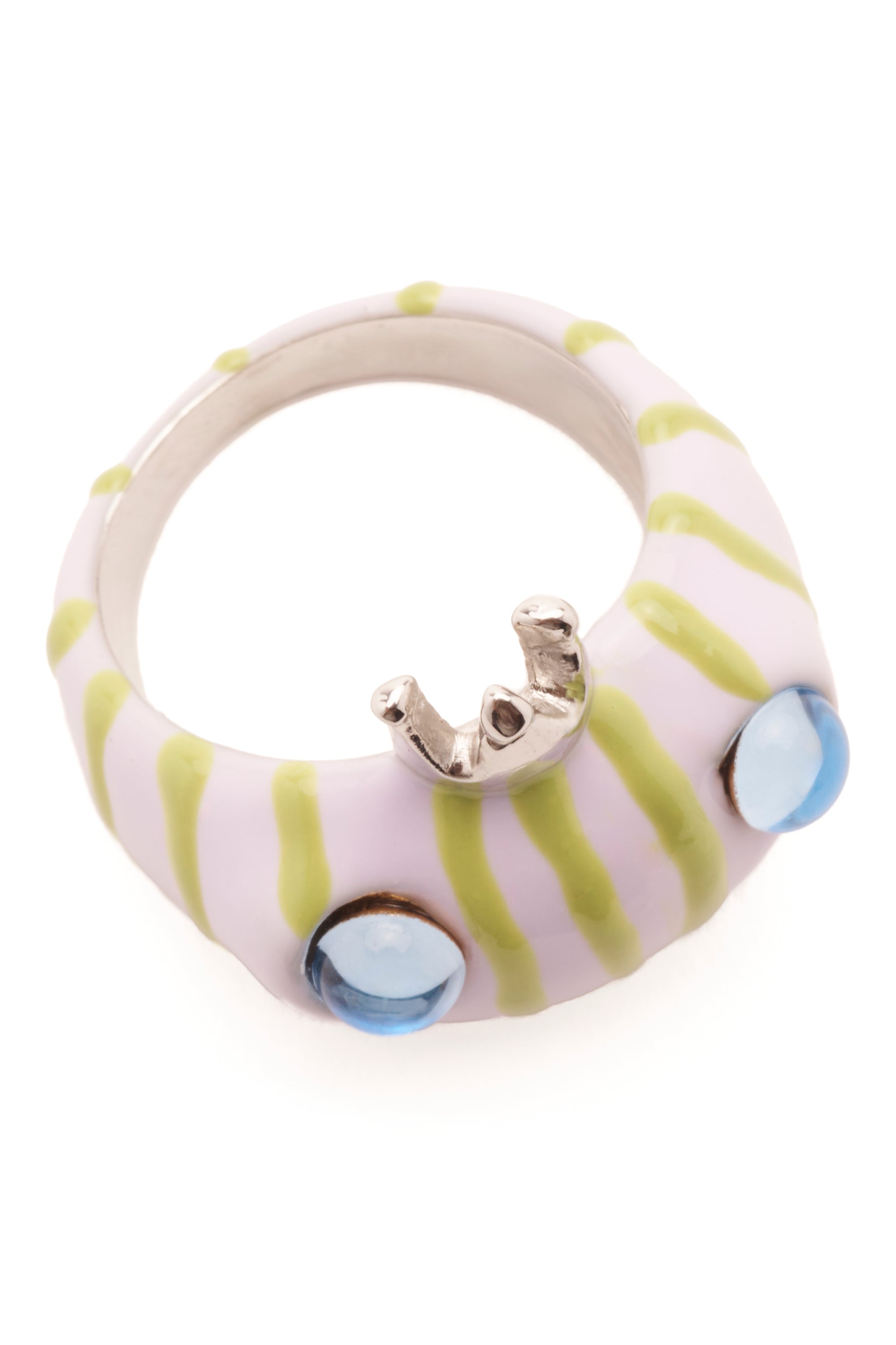 LILAC GREEN STRIPE FROG PRINCE RING