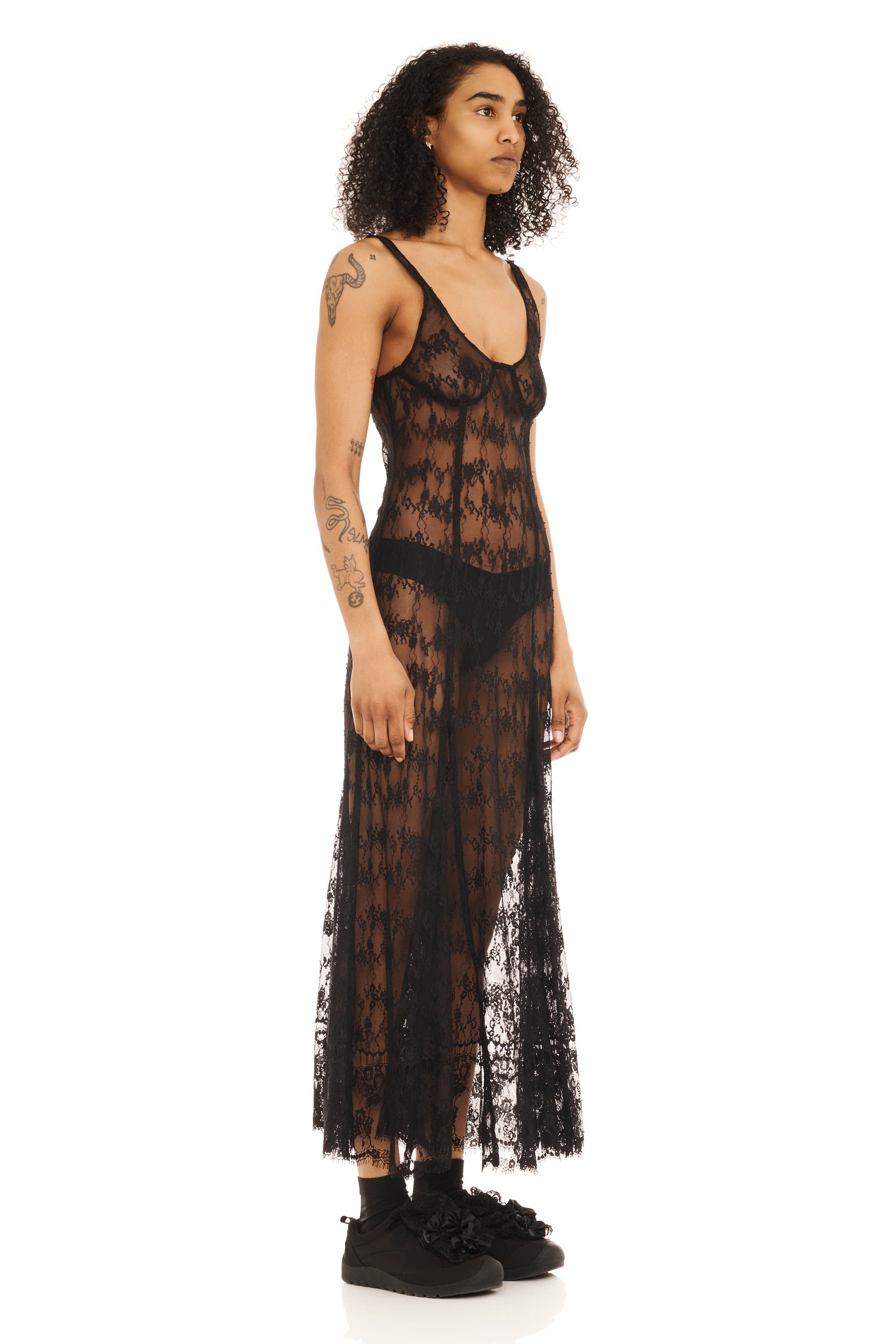 BLACK LONG PAMELA DRESS