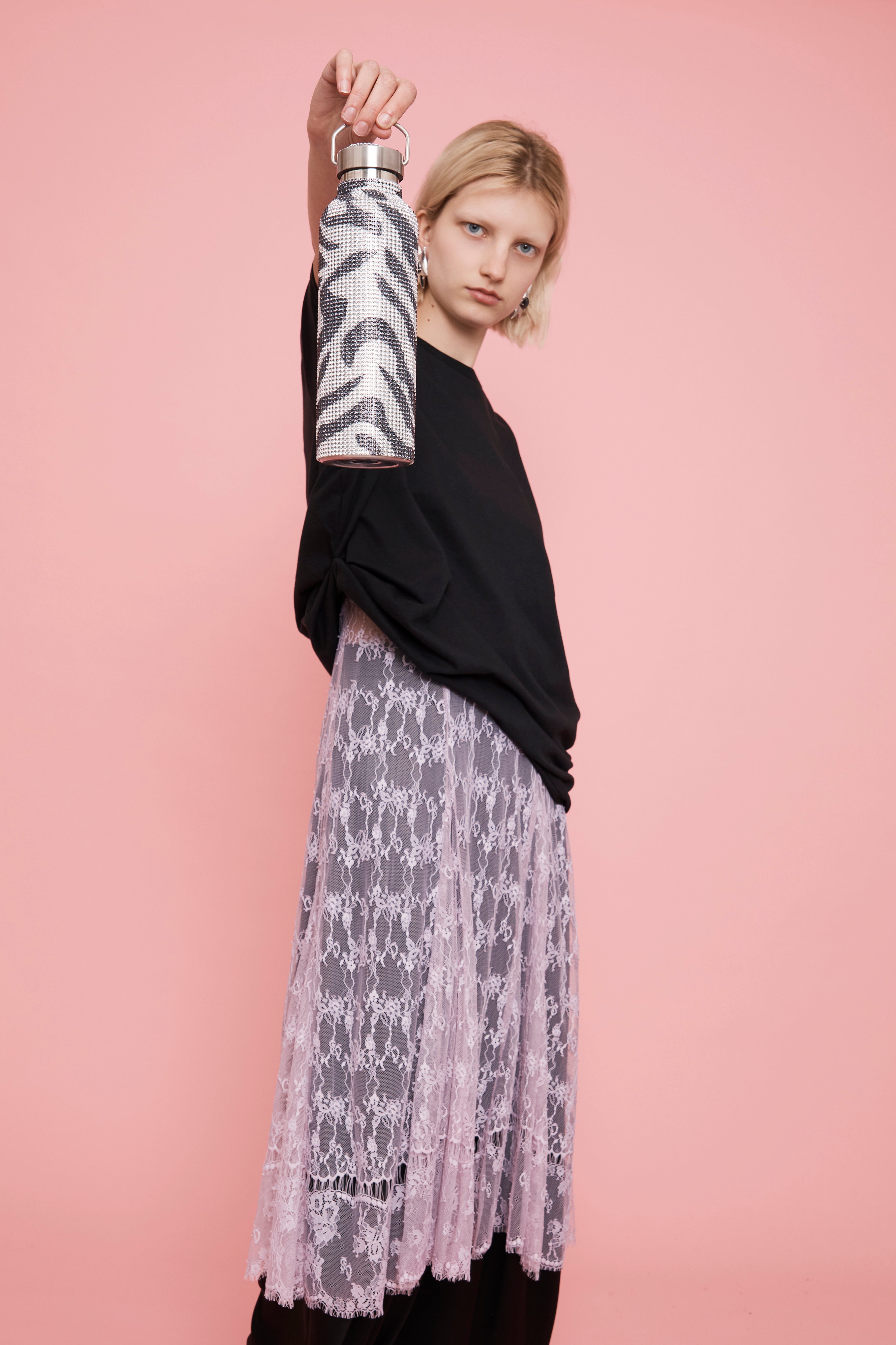 ZEBRA RHINESTONE WATER BOTTLE