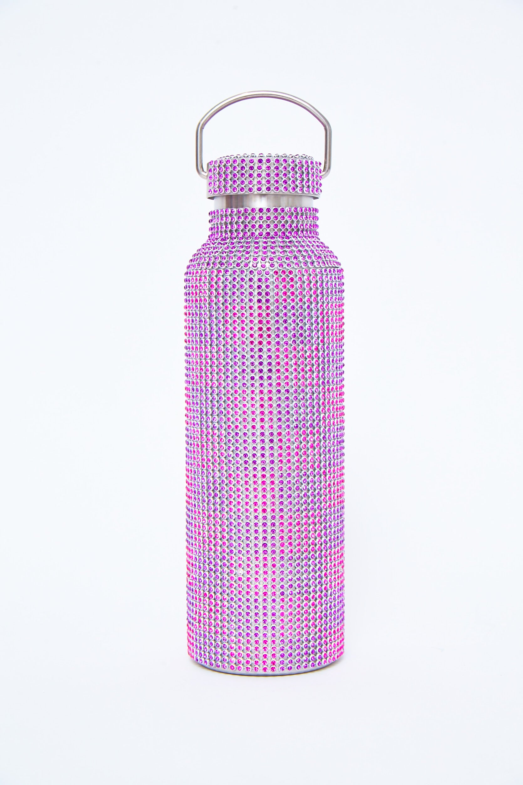 Checkered (pink + black) Water Bottle