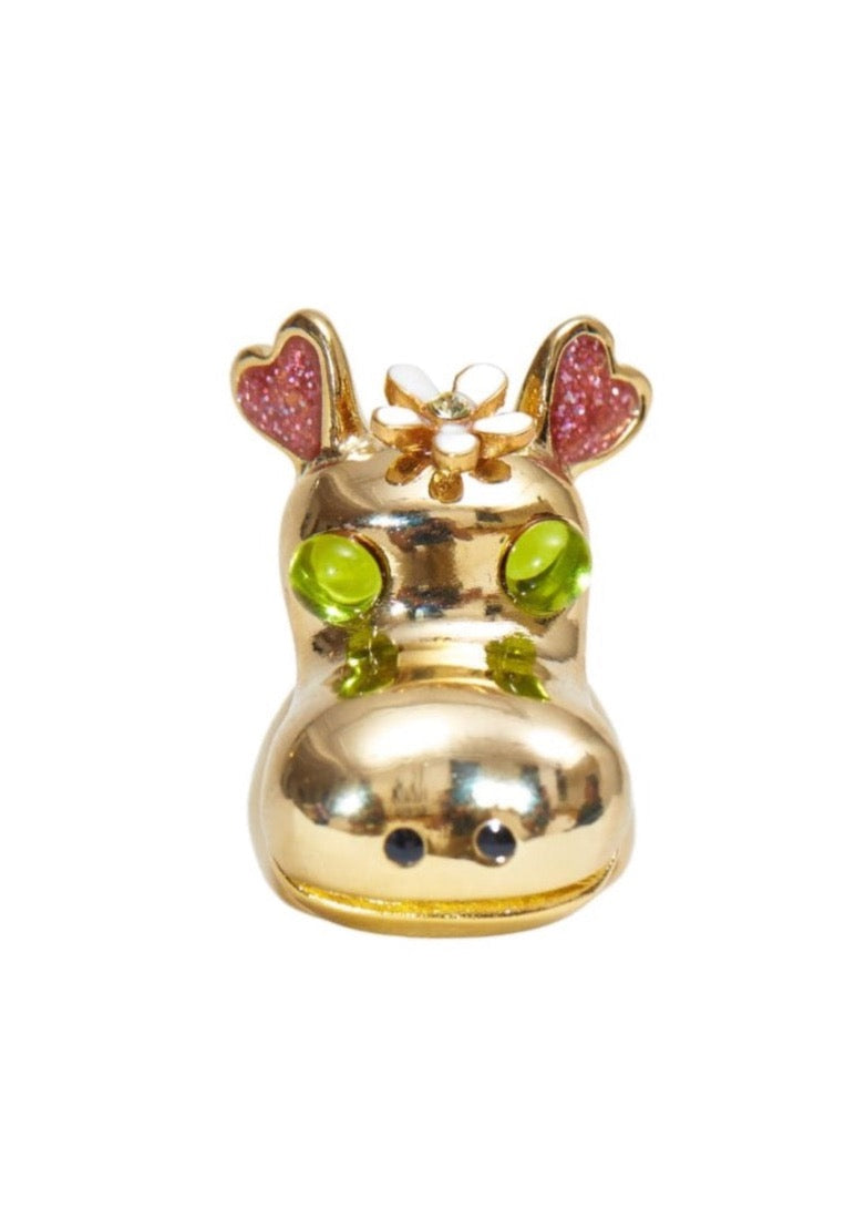GOLD LIME HIPPO RING