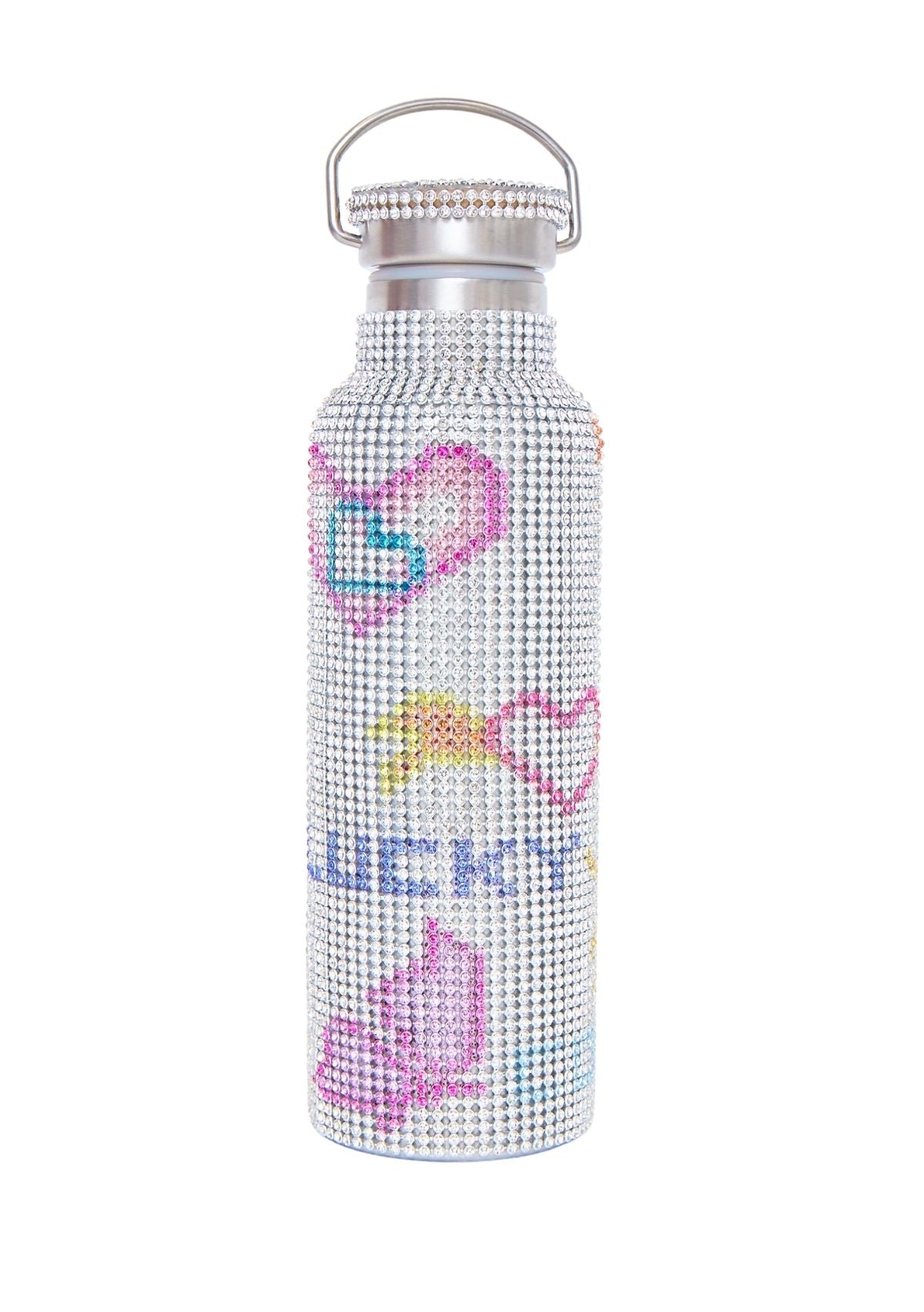 RHINESTONE WATER BOTTLE LUCKY DOODLE