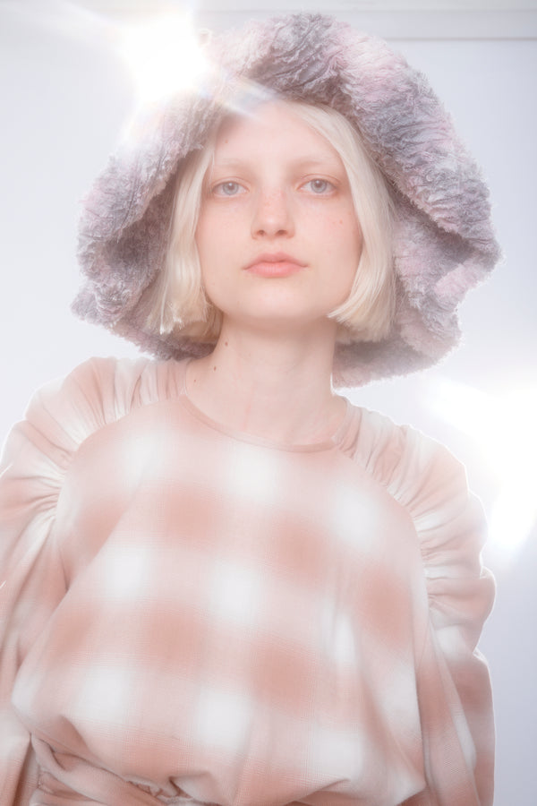 LAVENDER PLAID CLYDE X COLLINA STRADA MALA HAT