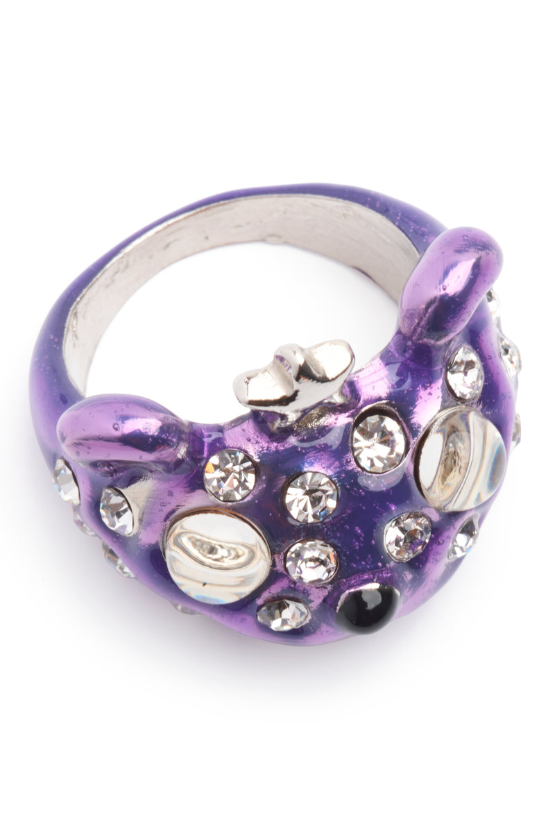 PURPLE FRECKLES PRINCESS BEAR RING