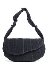 BLACK PLEATED CATERPILLAR BAG