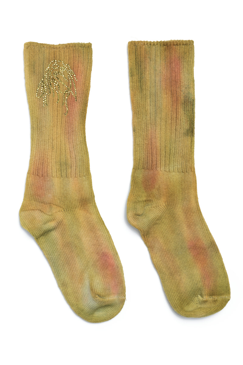 SEA MOSS RHINESTONE SOCKS