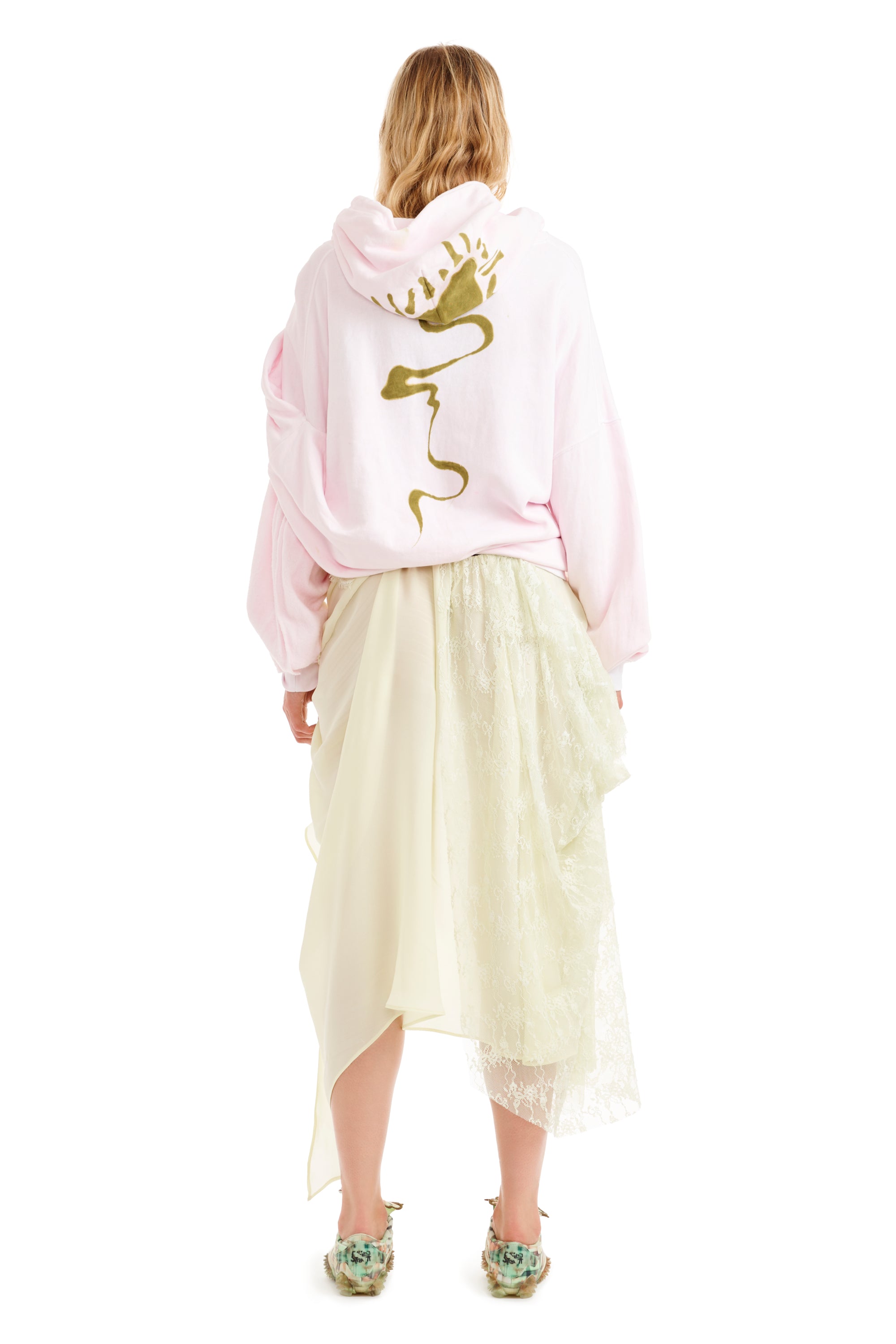 PINK DAISY EVA DRAPED HOODIE