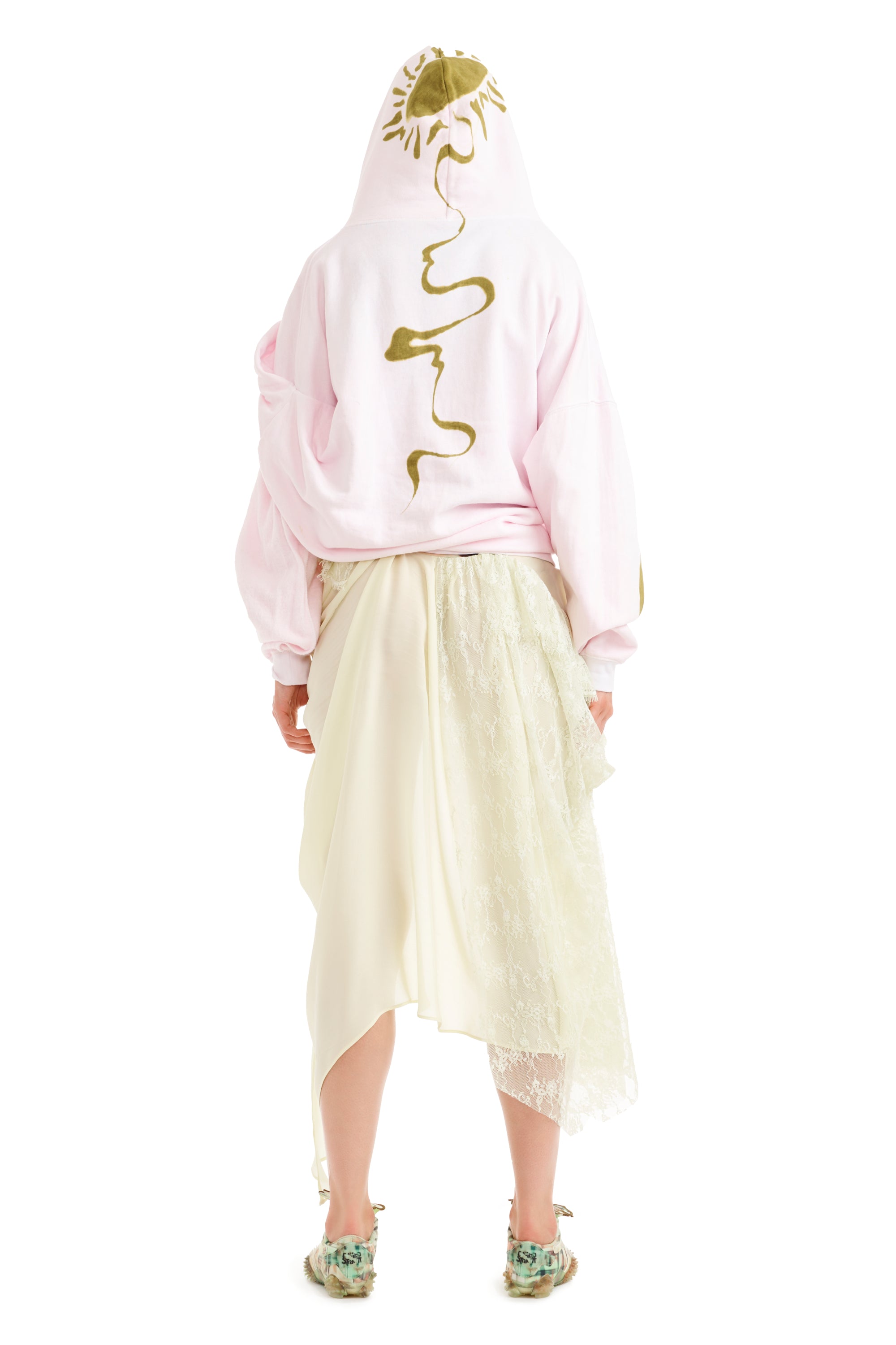 PINK DAISY EVA DRAPED HOODIE