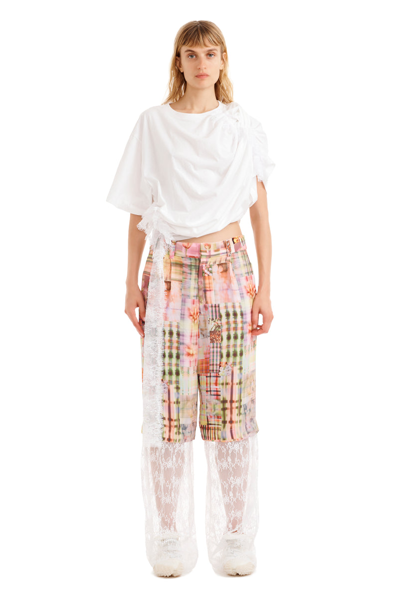 MULTI PLAID DANTE LACE TROUSER