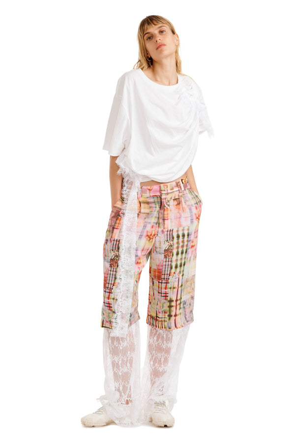 MULTI PLAID DANTE LACE TROUSER