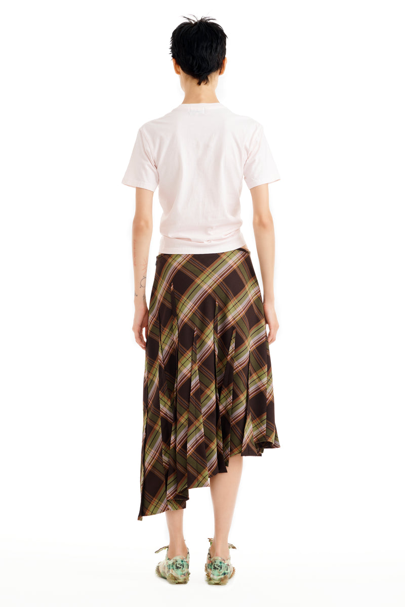 TAPENADE PLAID LONG DRIZZLE SKIRT