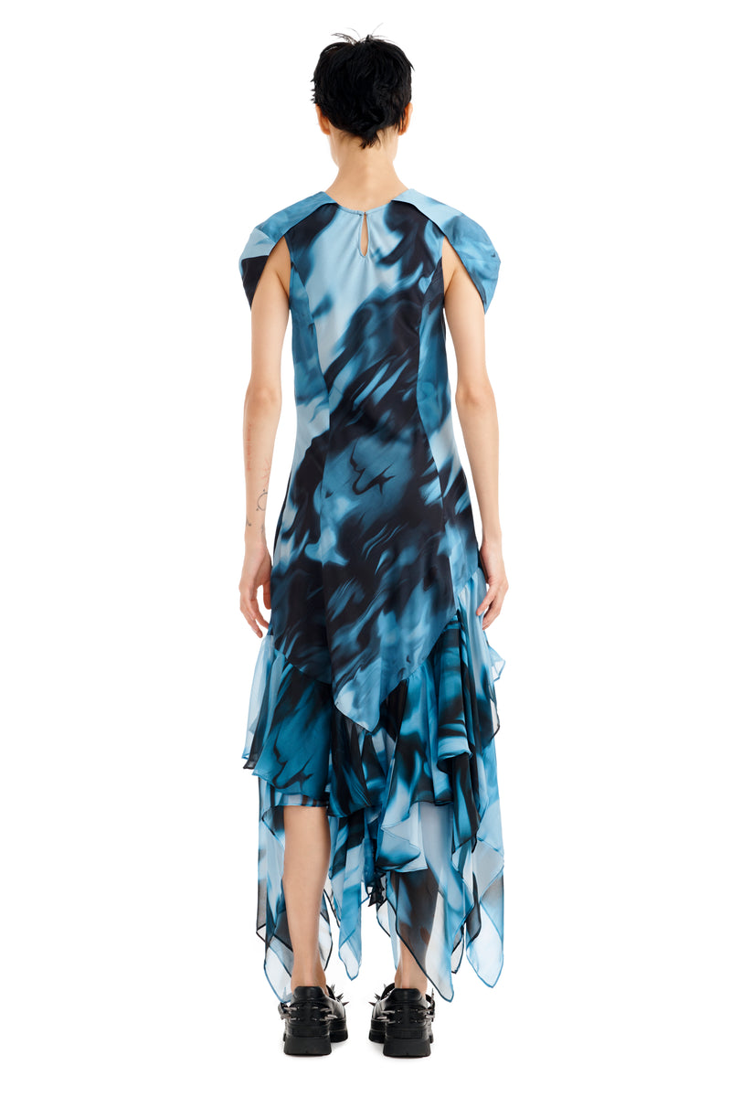 NAVY MELTING BLOOM HILLARY DRESS