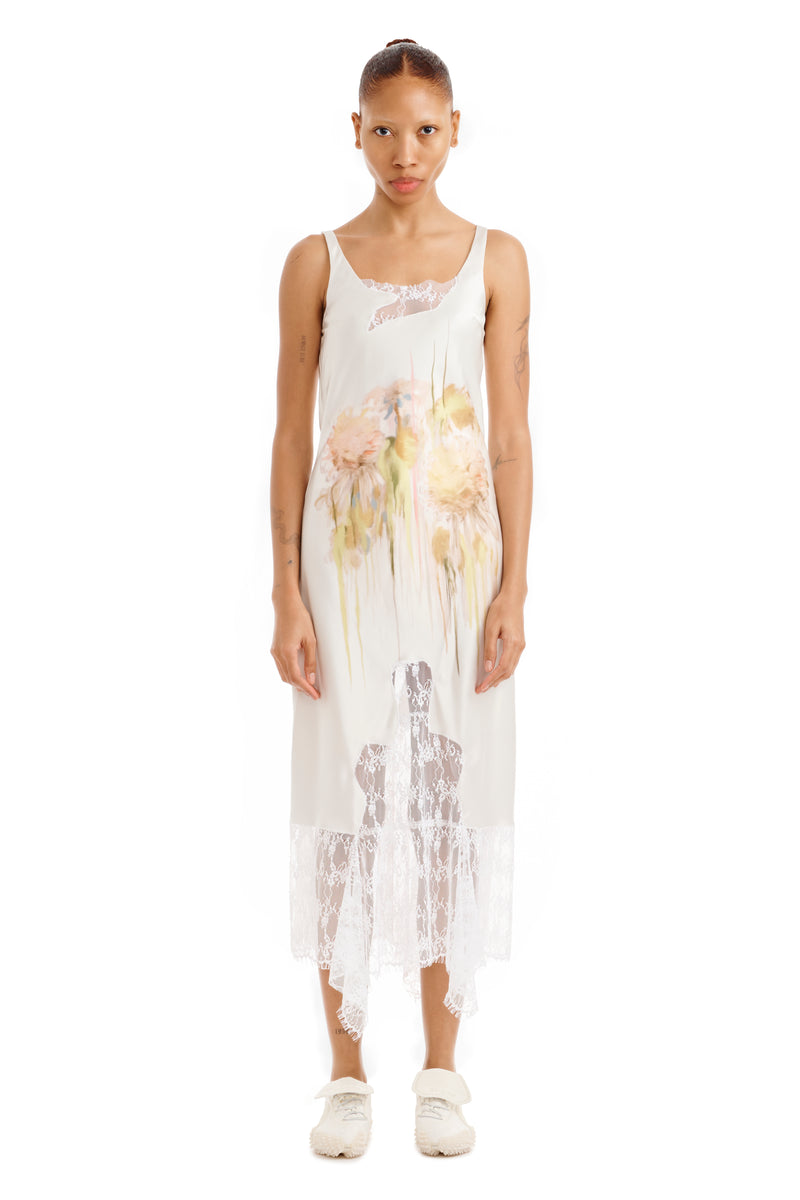 STONE FLOWER DRIP ANEMONE DRESS