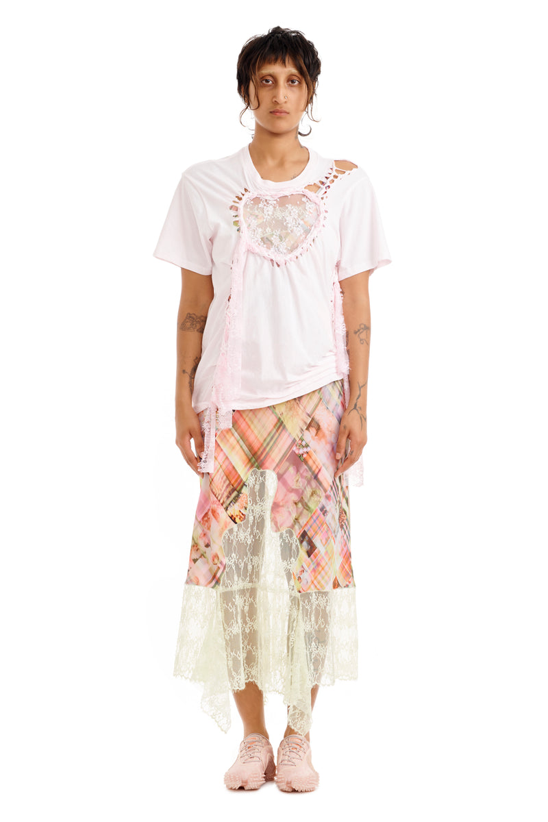 LIGHT PINK LACE HEART NASH TEE