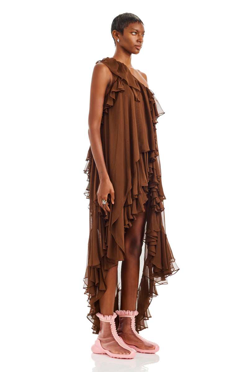 DARK BROWN VIOLET DRESS