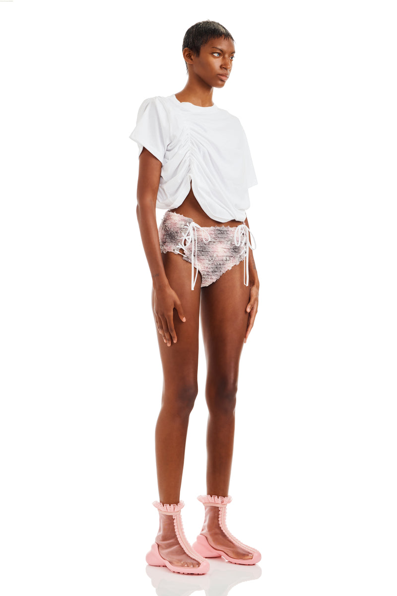LAVENDER PLAID LACE UP PANTY