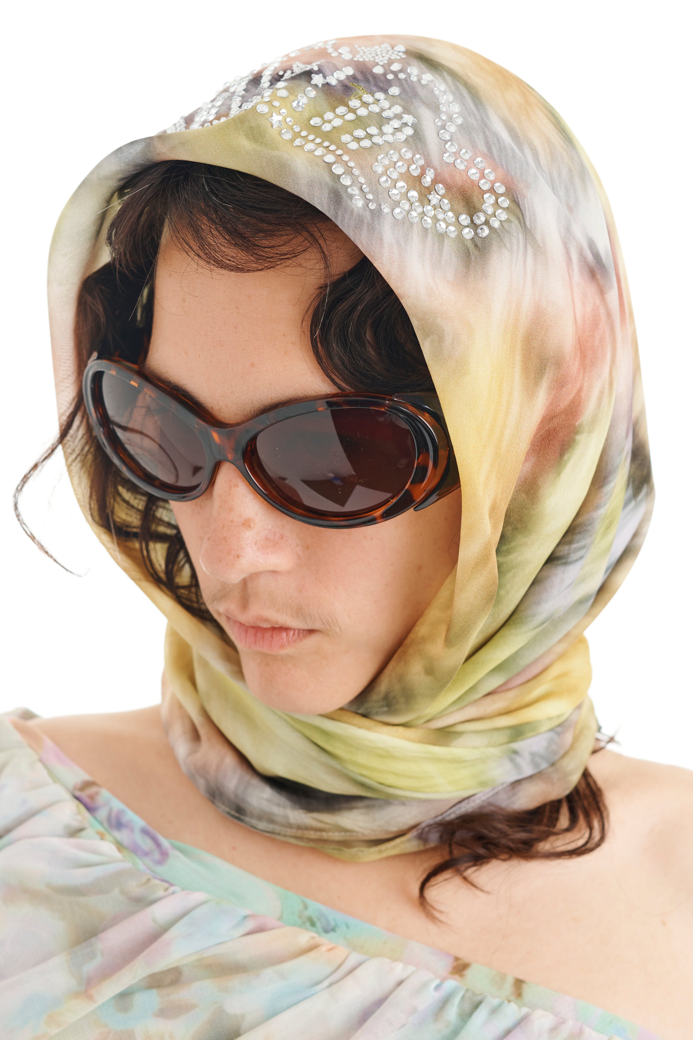 OCEAN FLOWERS PRINCESS FOULARD SCARF