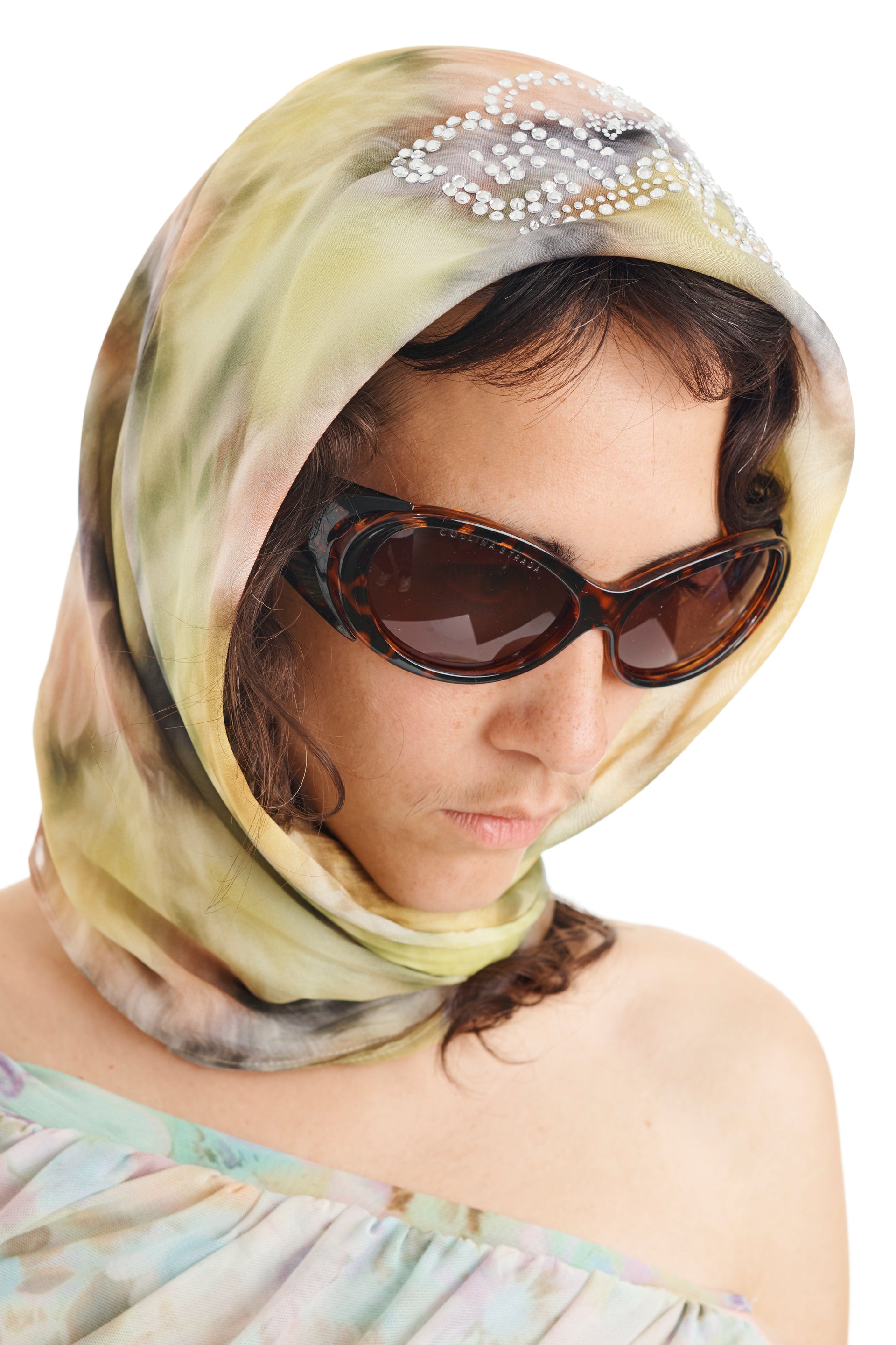 OCEAN FLOWERS PRINCESS FOULARD SCARF