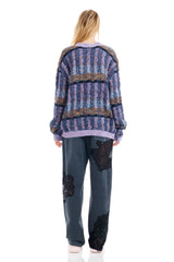 VITELLI PURPLE PLAID WOOLLY SWEATER