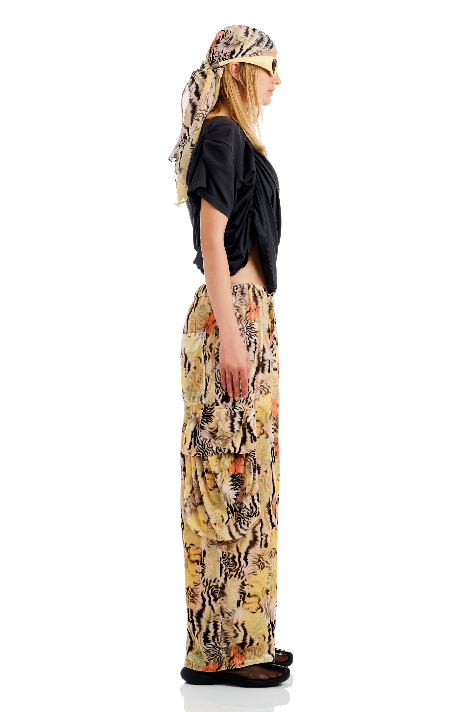 ZEBRA FLORAL PLEATED CARGO PANT