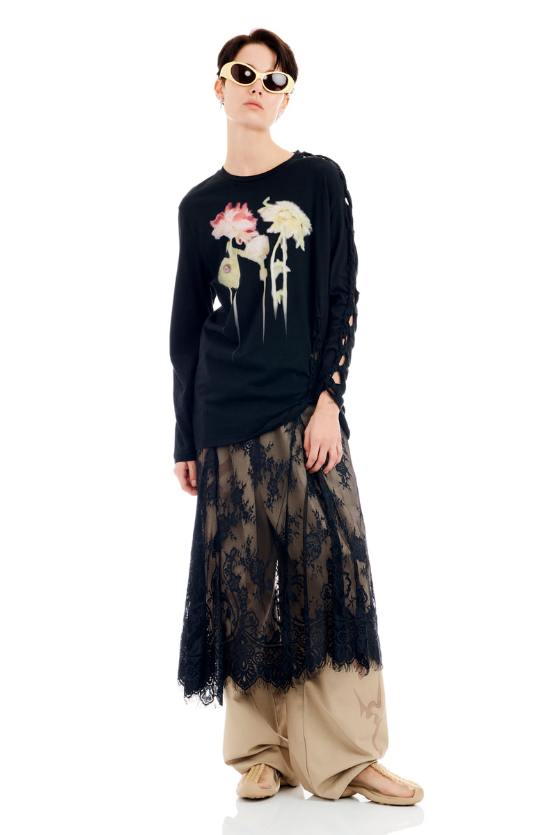 BLACK FLOWER DRIP TOSH L/S TEE