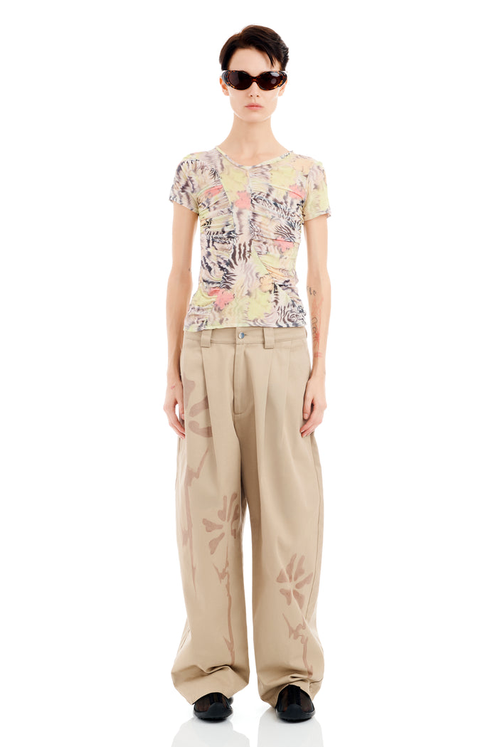 collina strada ZEBRA FLORAL SERPENTINE S/S TOP